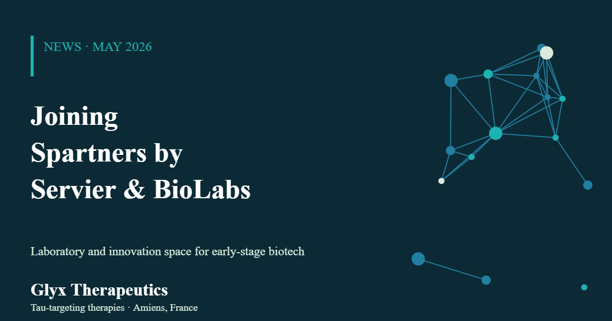 Banner: Glyx Therapeutics joins Spartners by Servier and BioLabs